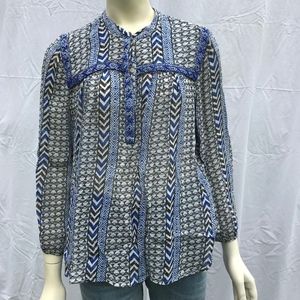 LUCKY brand sheer embellished blouse